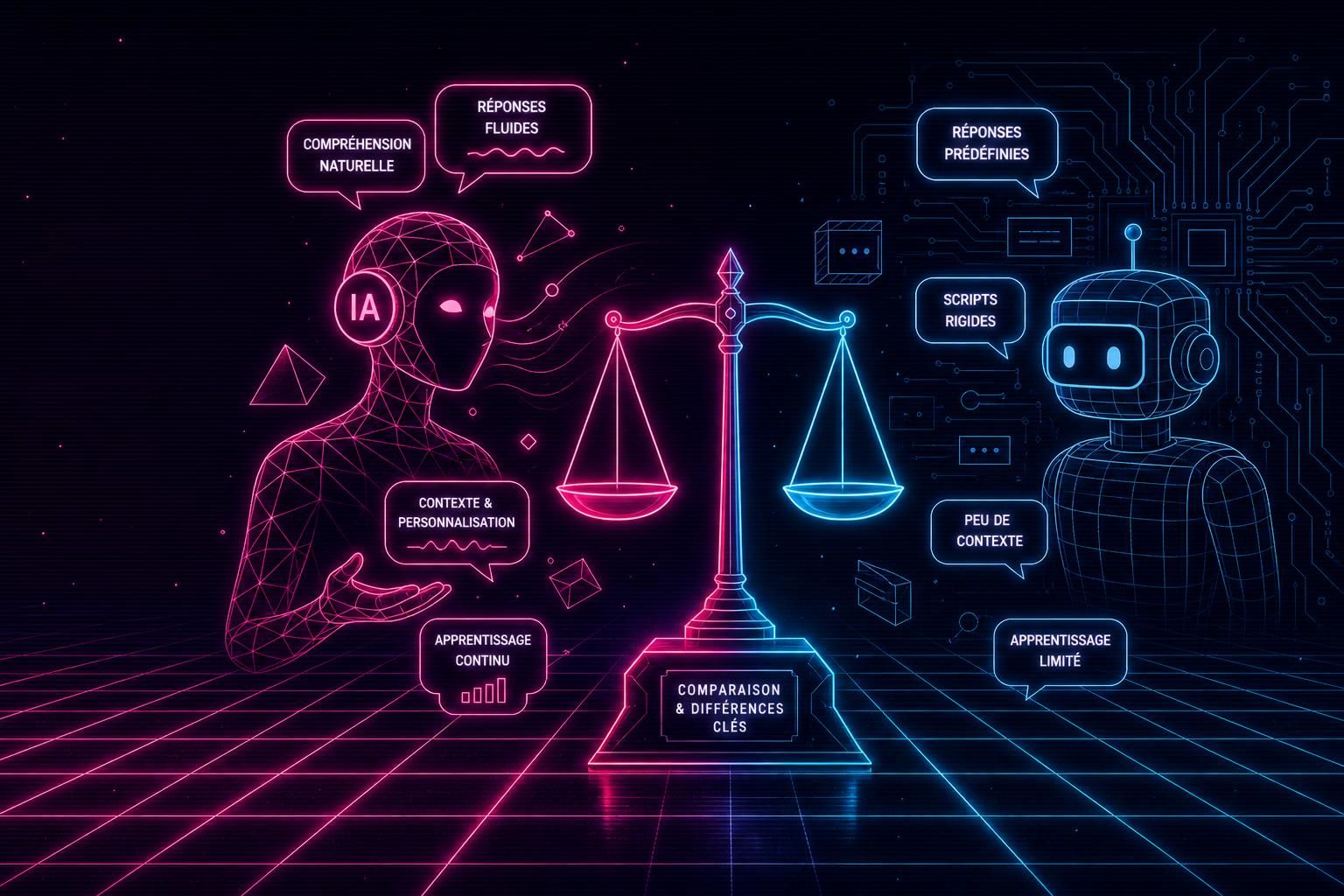 découvrez les 7 différences clés entre un chatbot ia et un chatbot classique pour choisir la solution la mieux adaptée à vos besoins en automatisation de la relation client.